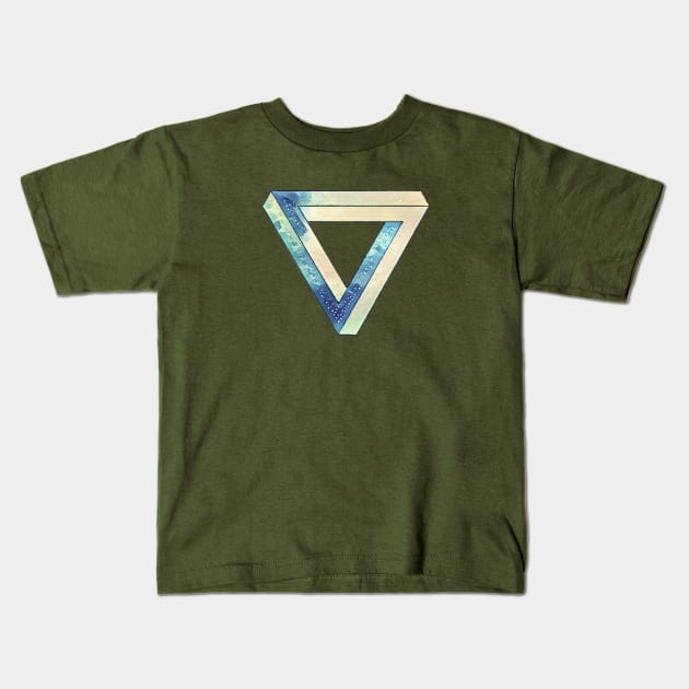 Penrose Triangle Kids T-Shirt by FoxAndBear